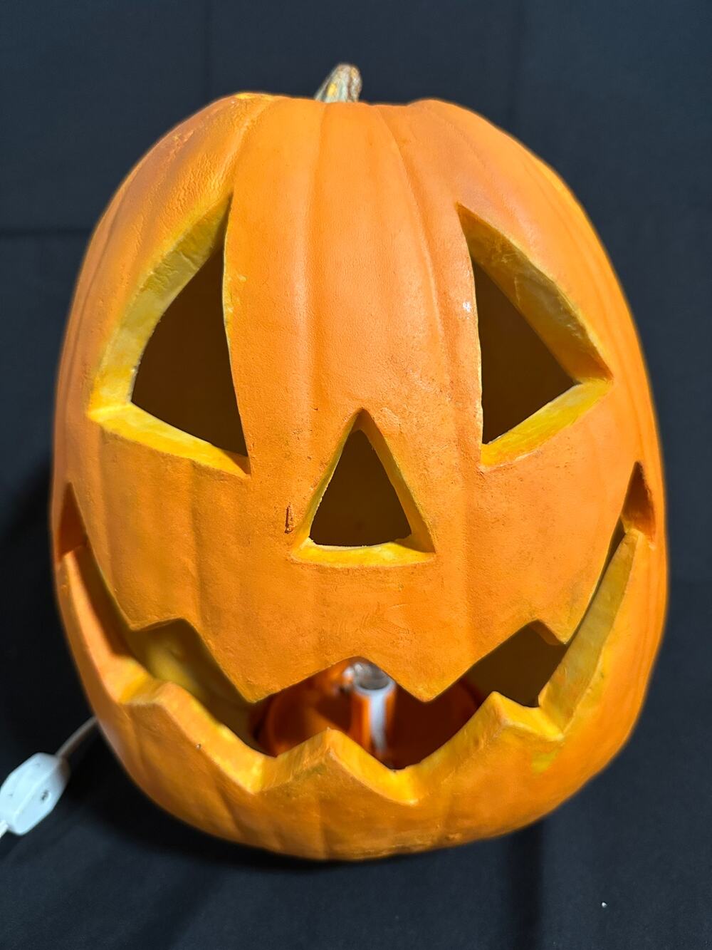 Vintage Light Up Jack O Lantern Pumpkin Lamp Halloween Plug In 9” Retro Decor